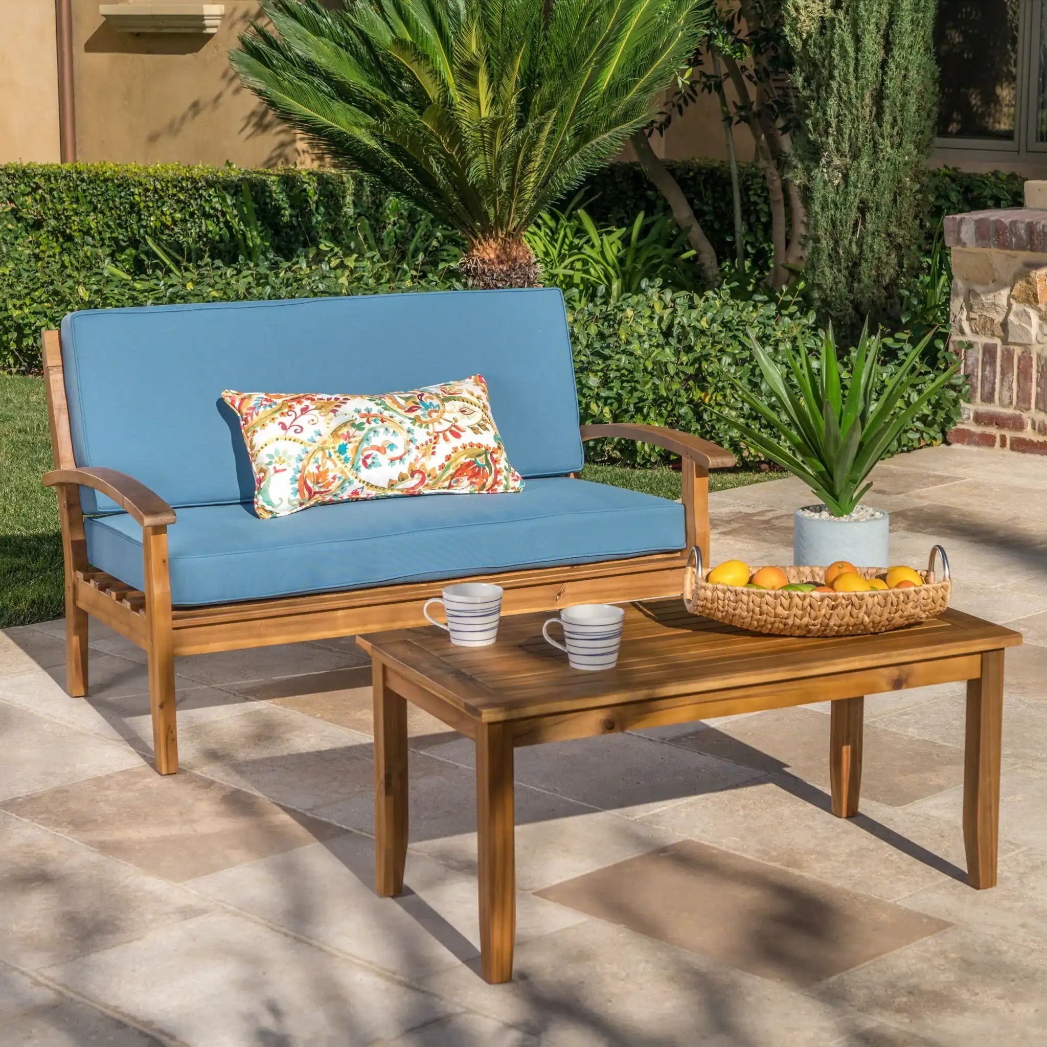 Outdoor Chat Set With Coffee Table and Loveseat by HouseOfZazla