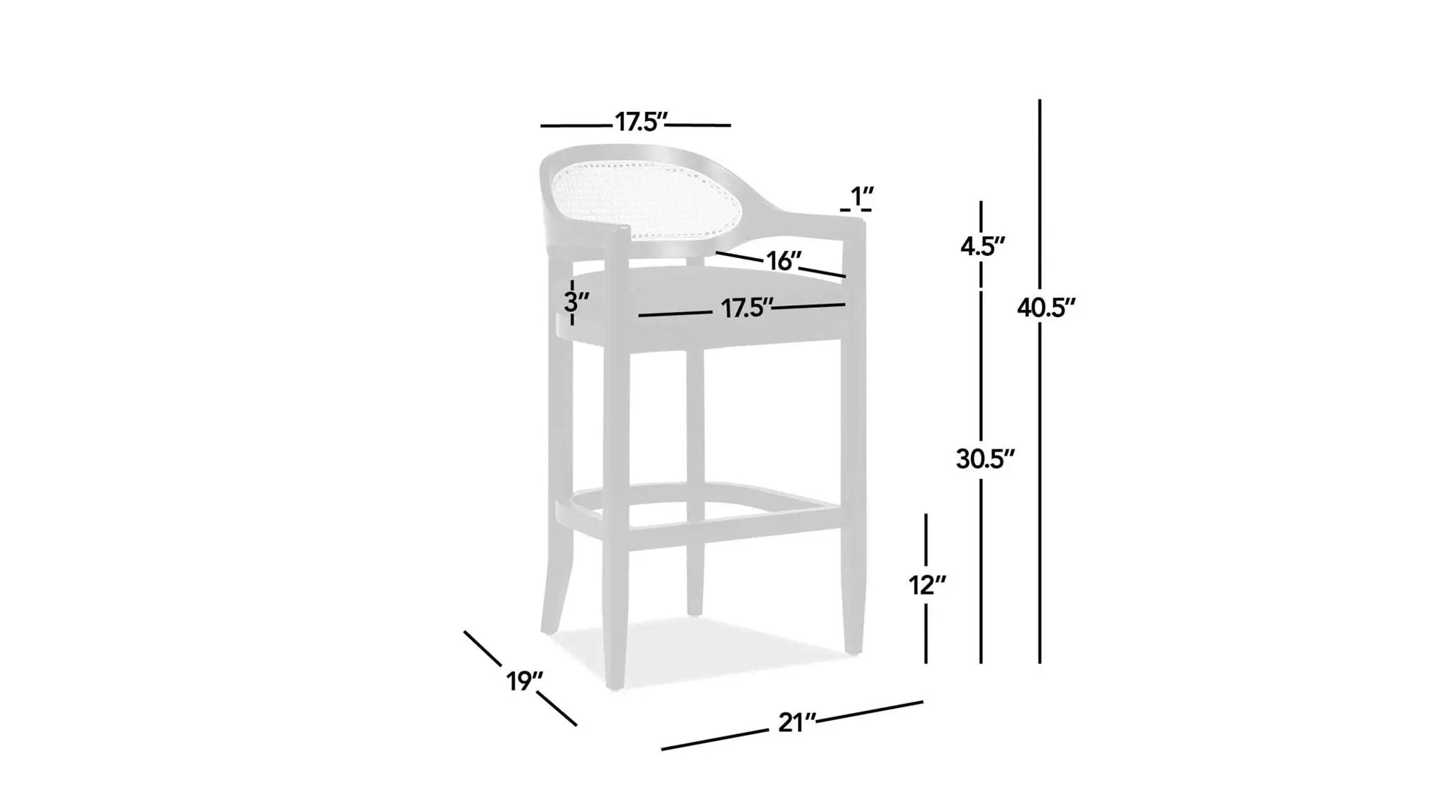 Americana - Mid-Century Modern Cane Back Counter Stool by HouseOfZazla