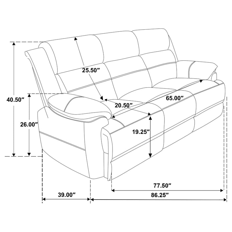 Worthington - Padded Arm Sofa - Dark Brown by HouseOfZazla