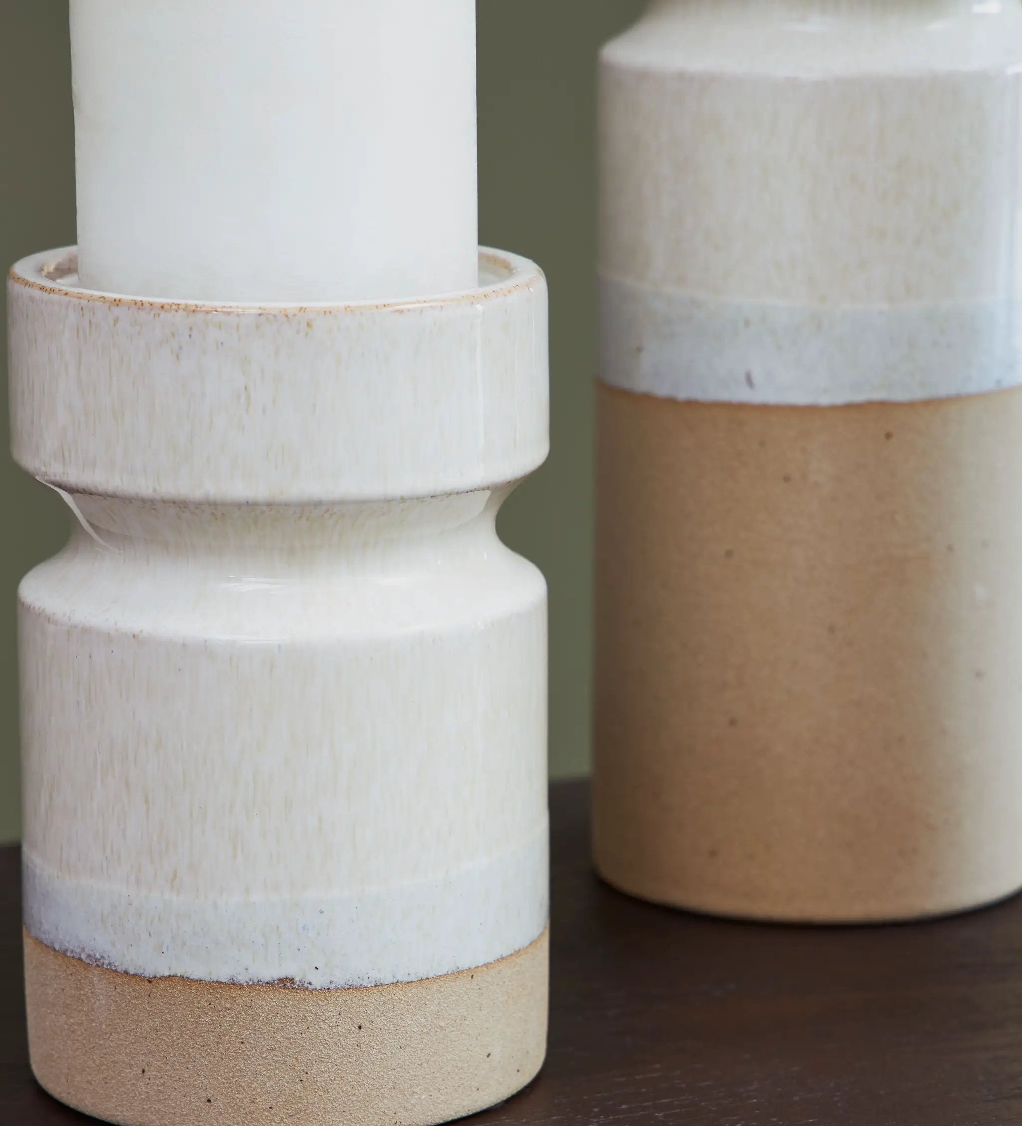 Hurston - Candle Holder Set (Set of 3) - Ivory / Brown by Unique Piece Furniture