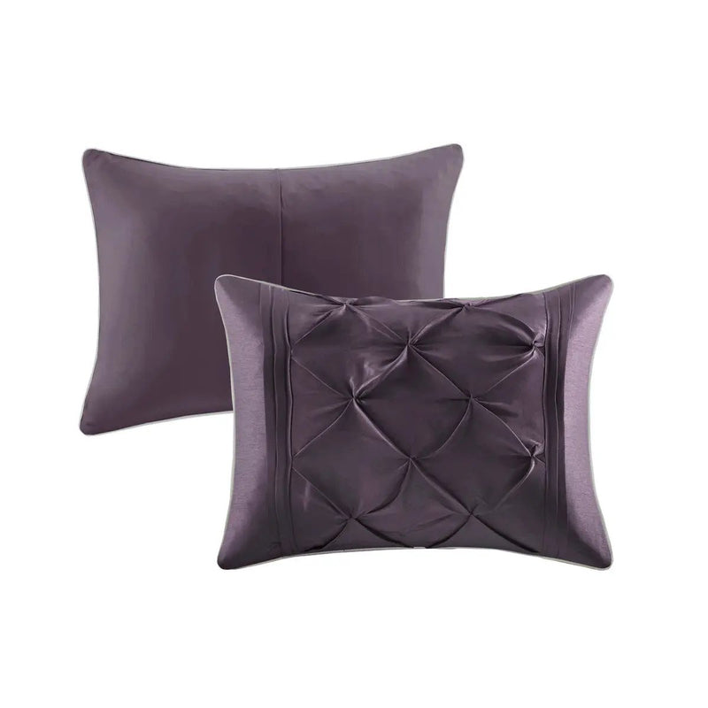 7 Piece Tufted Comforter Set Plum California King by HouseOfZazla