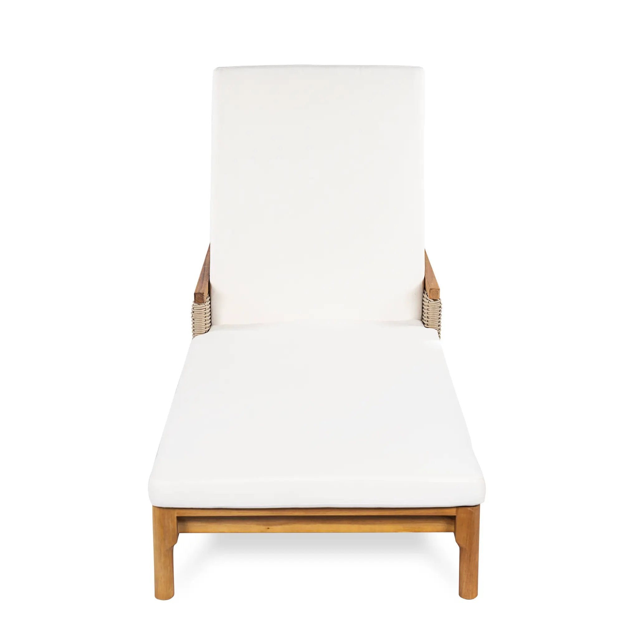 76.8" Solid Acacia Wood Sun Lounger Set of 2 with Cushions by HouseOfZazla