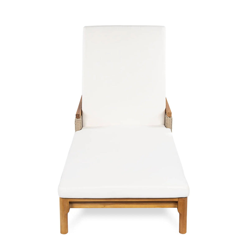 76.8" Solid Acacia Wood Sun Lounger Set of 2 with Cushions by HouseOfZazla