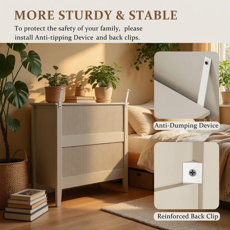 Fluted 3 Drawer Nightstand With Soft Close Slides by HouseOfZazla