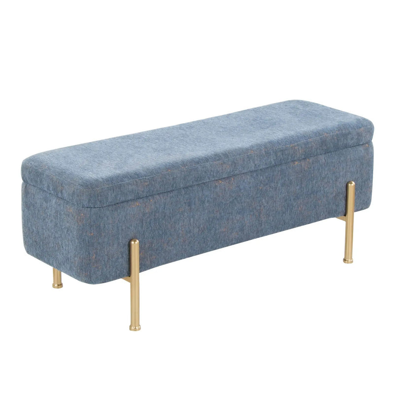Daniella - Contemporary Bench - Gold / Blue by HouseOfZazla