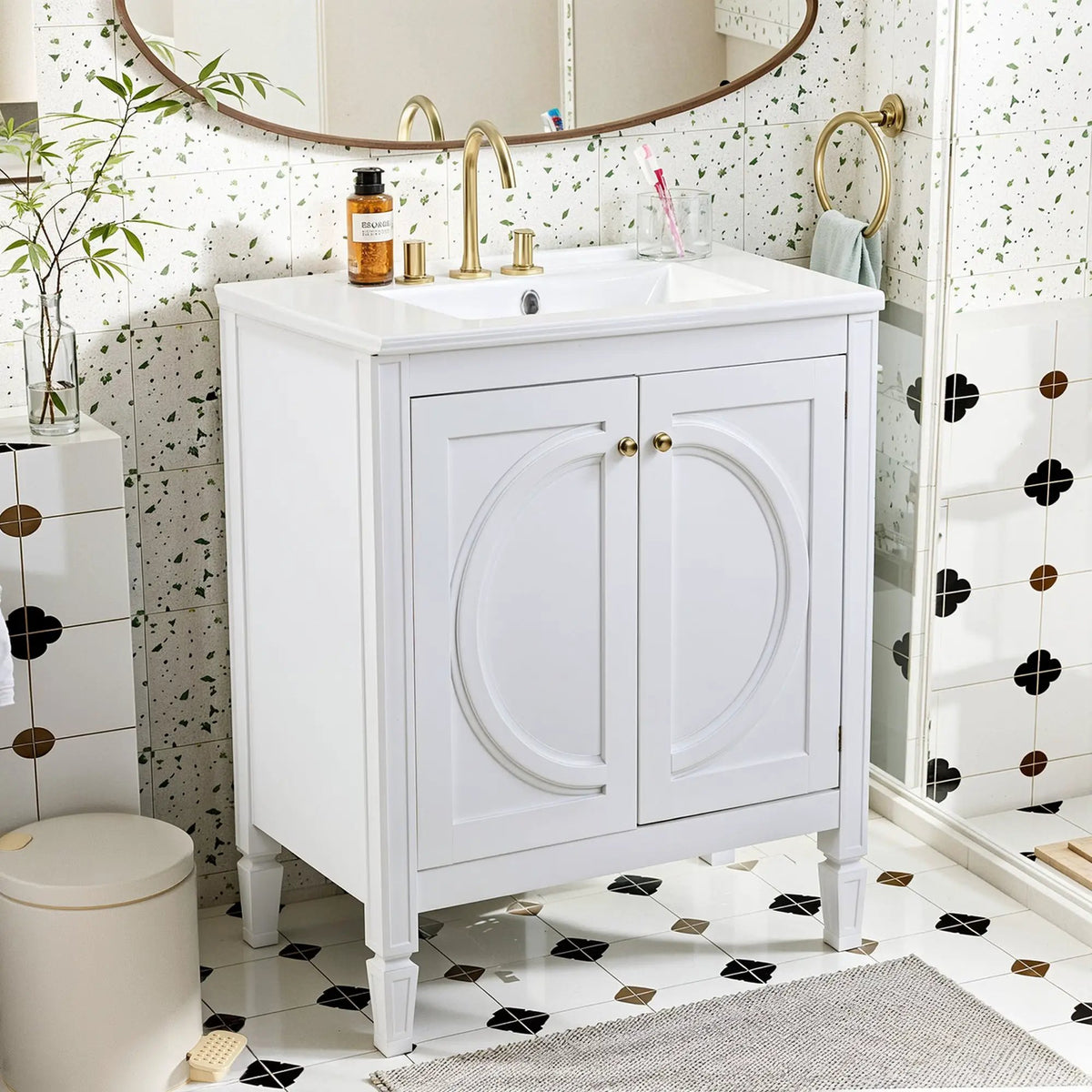 30" No Assembly Needed Vintage Bathroom Vanity by HouseOfZazla