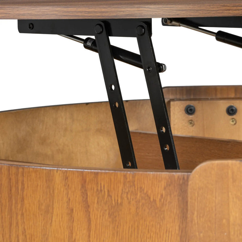 Vibe Haus Farmhouse Round Lift Top Coffee Table with Hidden Storage by HouseOfZazla