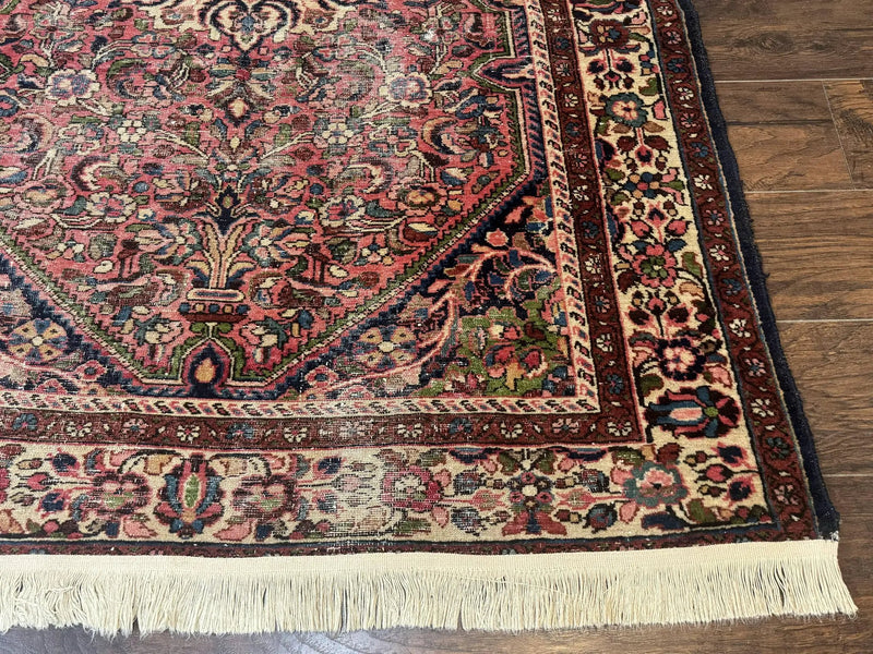 Antique Persian Malayer Rug 4'7" x 6'6" – 1920s Tribal Red Wool Carpet by Jewel Rugs
