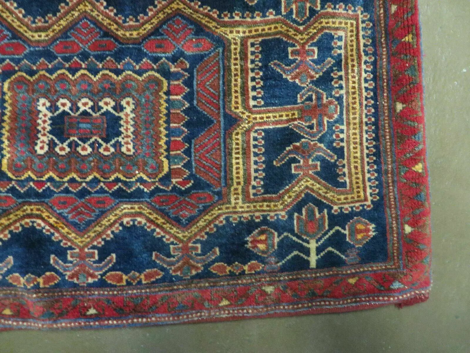 3' X 4.5' Antique Handmade Turkish Tribal Wool Rug Double Saddle Bag Nice by Jewel Rugs