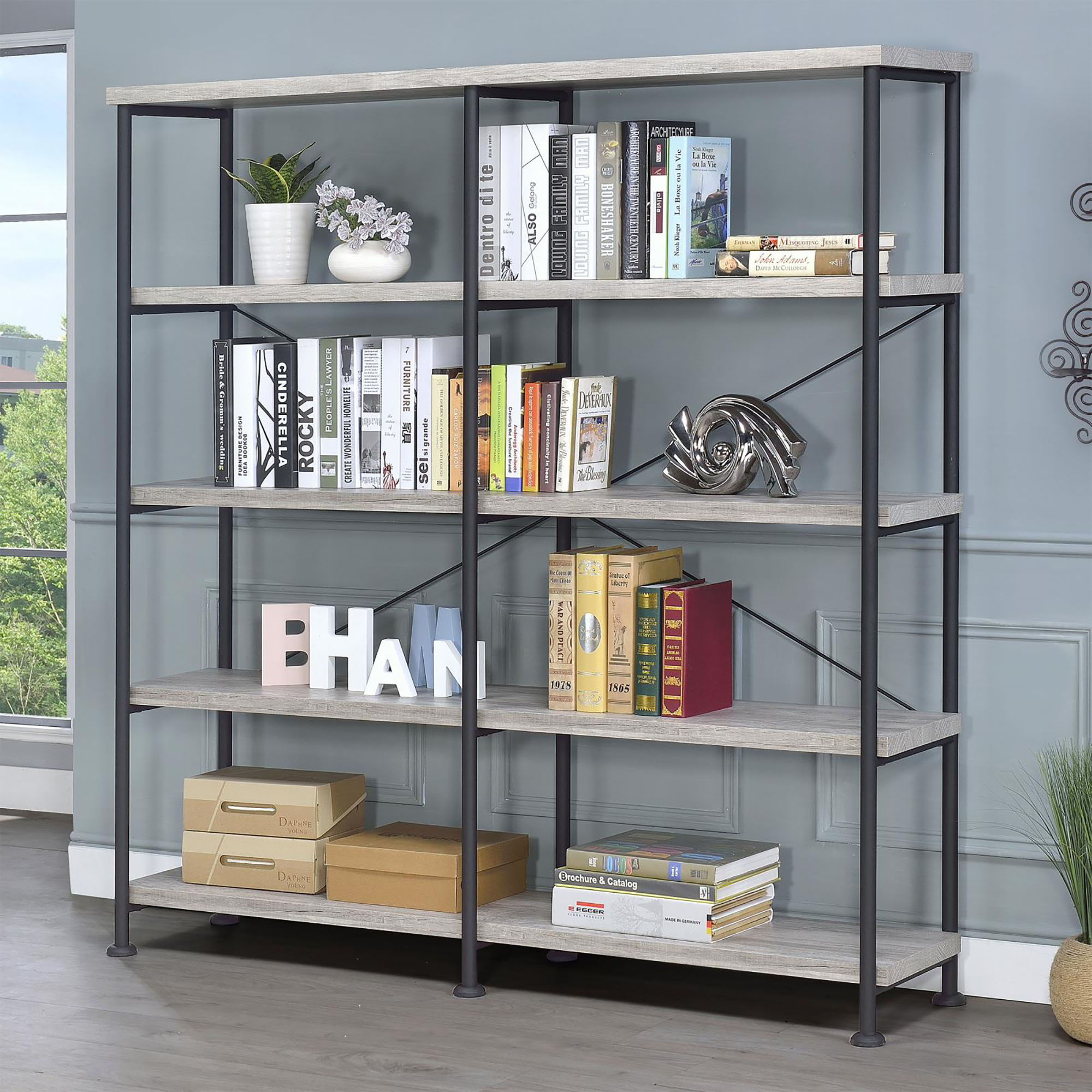 Double Wide Bookcase Shelves by HouseOfZazla