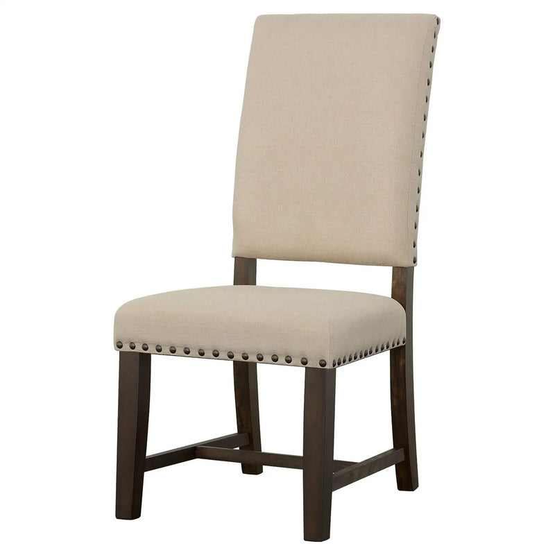 Upholstered Side Chair With Nailhead Accents (Set of 2) - Beige by HouseOfZazla