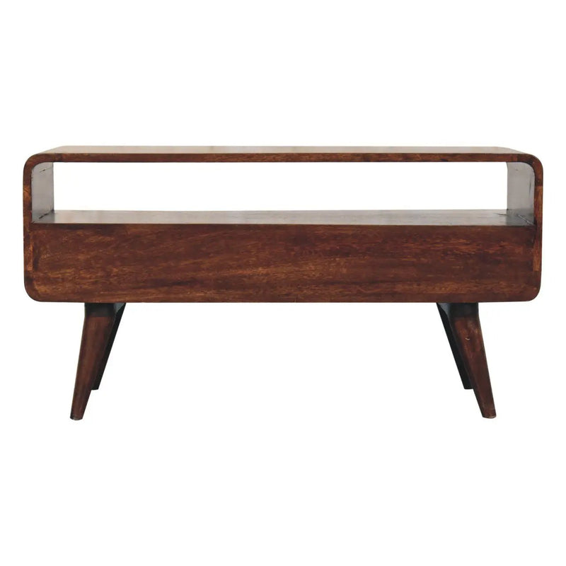 Solid Wood Curved Media Unit by HouseOfZazla