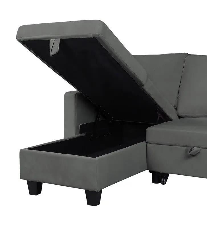 Nova - Reversible Sleeper Sectional Sofa With Storage Chaise by Unique Piece Furniture