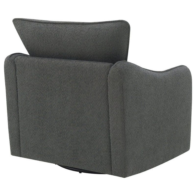 Madia Upholstered Sloped Arm Swivel Glider Chair Charcoal by Unique Piece Furniture