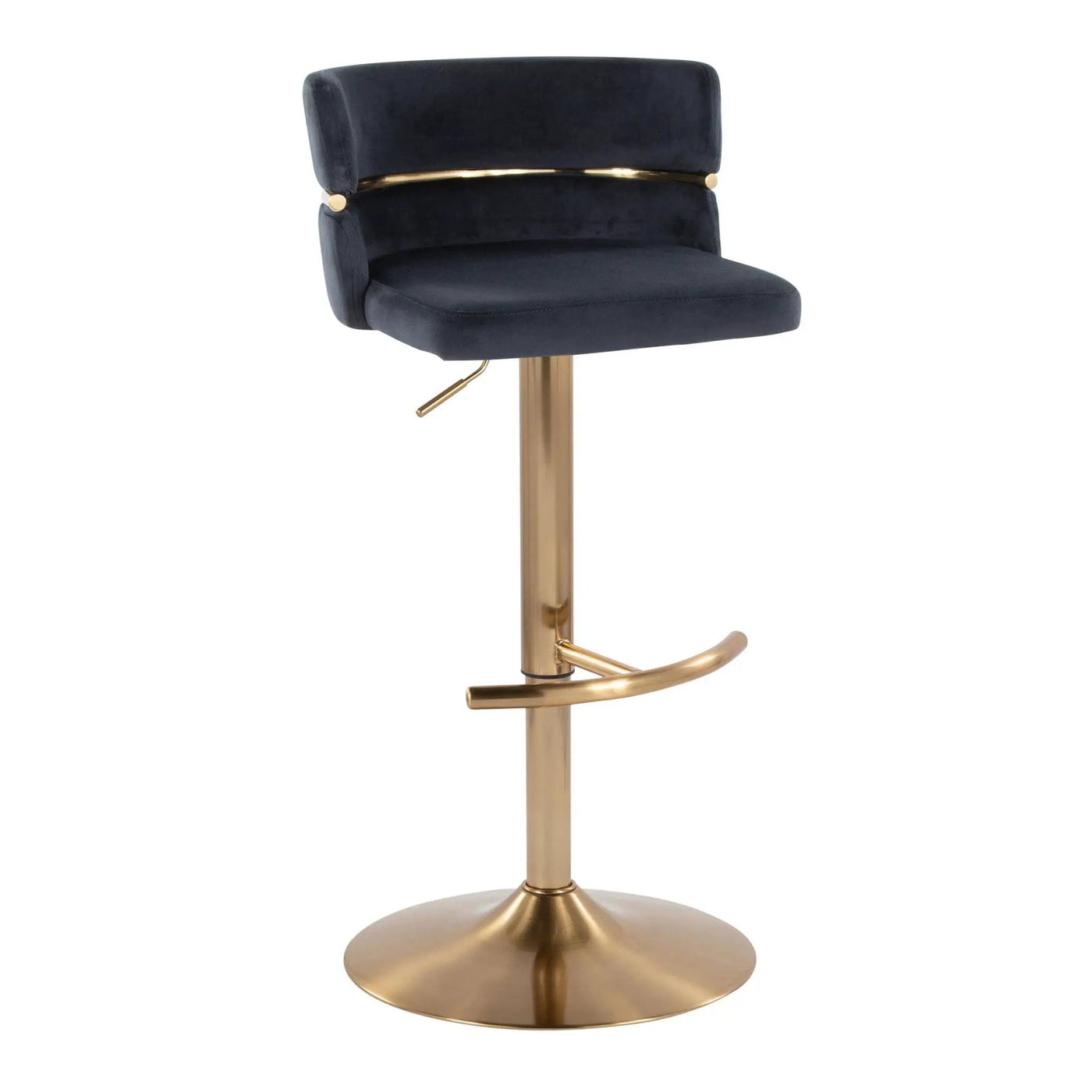 Cinch - Glam / Art Deco Adjustable Barstool With Swivel With Rounded T Footrest (Set of 2) by HouseOfZazla