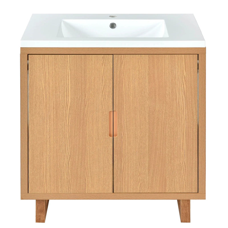 Bathroom Vanity Set With Sink, Combo Cabinet, Bathroom Storage Cabinet, Solid Wood Frame by HouseOfZazla