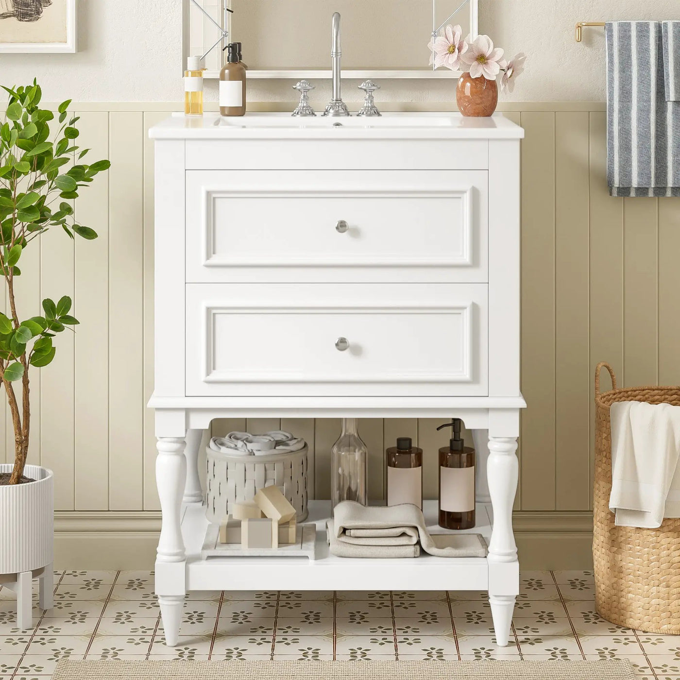 24" Bathroom Vanity with Ceramic Sink by HouseOfZazla