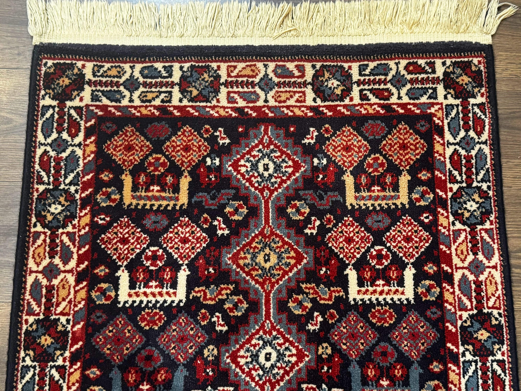 Small Karastan Rug 3x4, Yuruk Collection, Wool, Tribal, Geometric, Navy Blue by Jewel Rugs