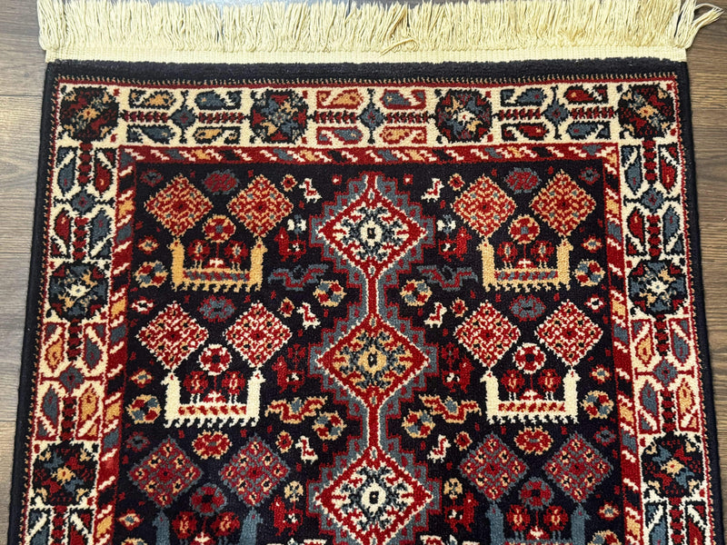 Small Karastan Rug 3x4, Yuruk Collection, Wool, Tribal, Geometric, Navy Blue by Jewel Rugs