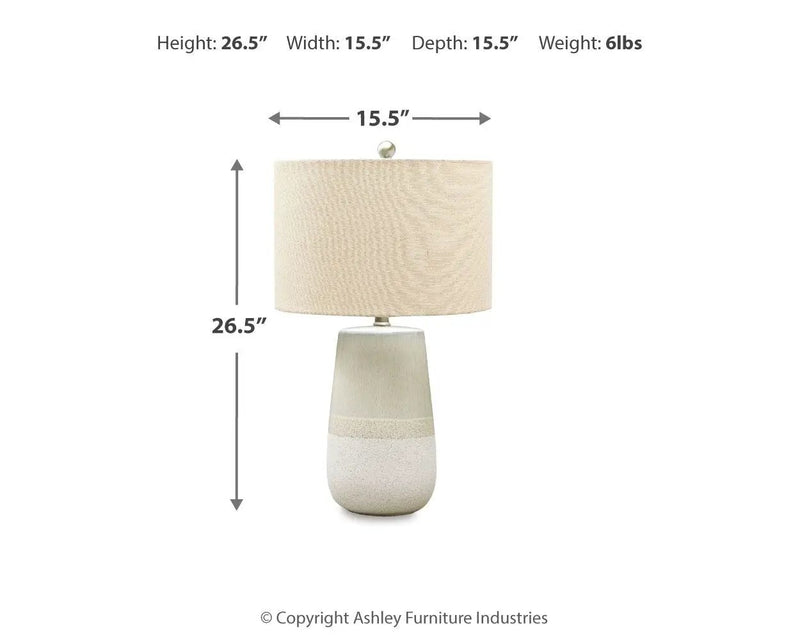 Shavon - Ceramic Table Lamp - Beige / White by Unique Piece Furniture