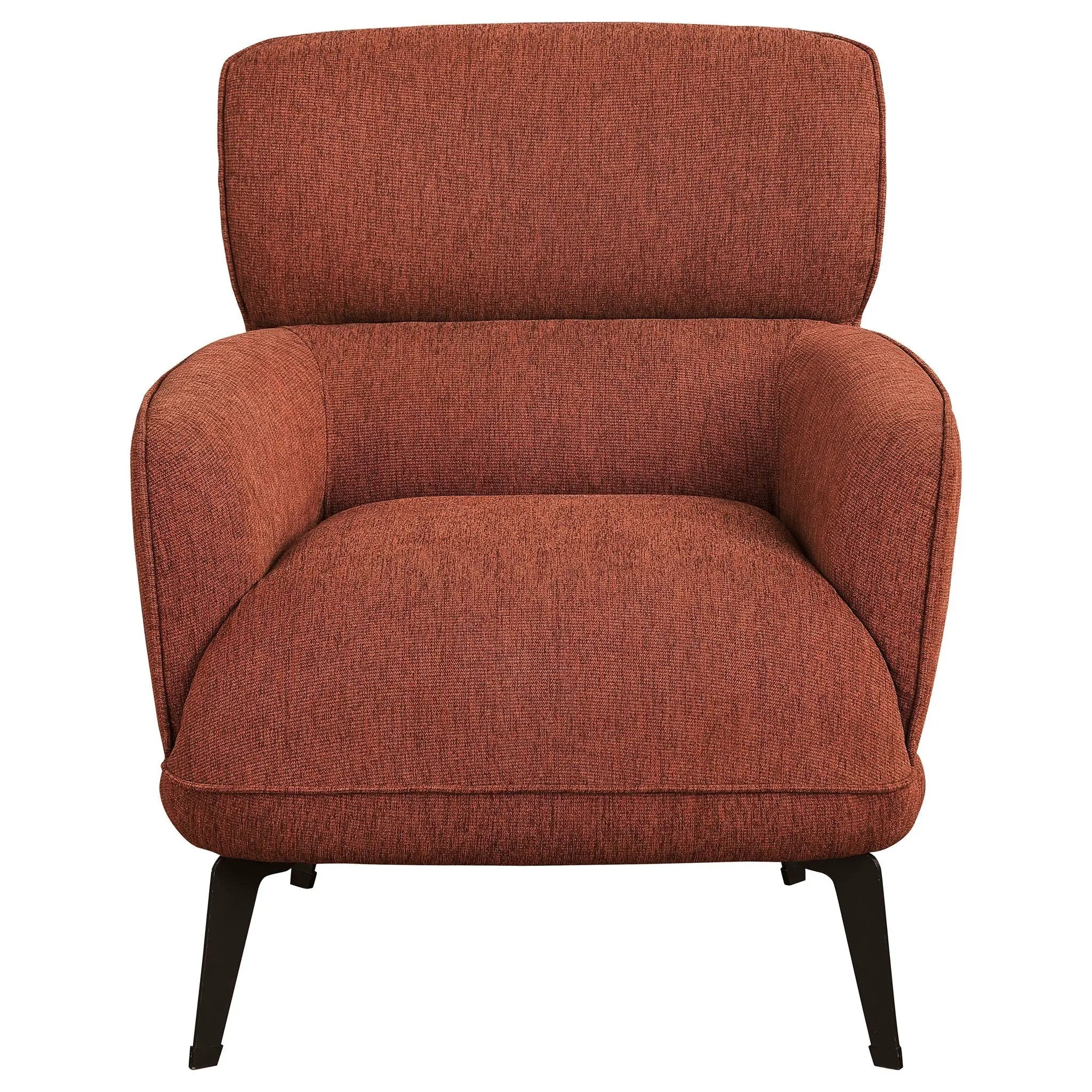 Andrea Upholstered Crescent Arm Accent Chair Orange by Unique Piece Furniture