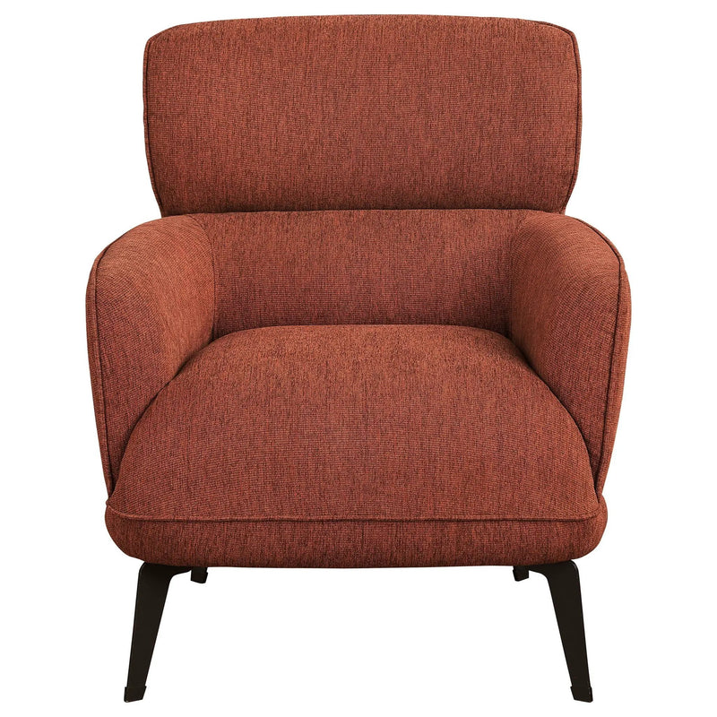 Andrea Upholstered Crescent Arm Accent Chair Orange by Unique Piece Furniture