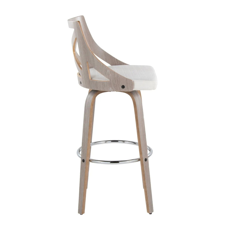 Charlotte - Farmhouse Fixed Height Bar Stool With Round Footrest (Set of 2) by Unique Piece Furniture