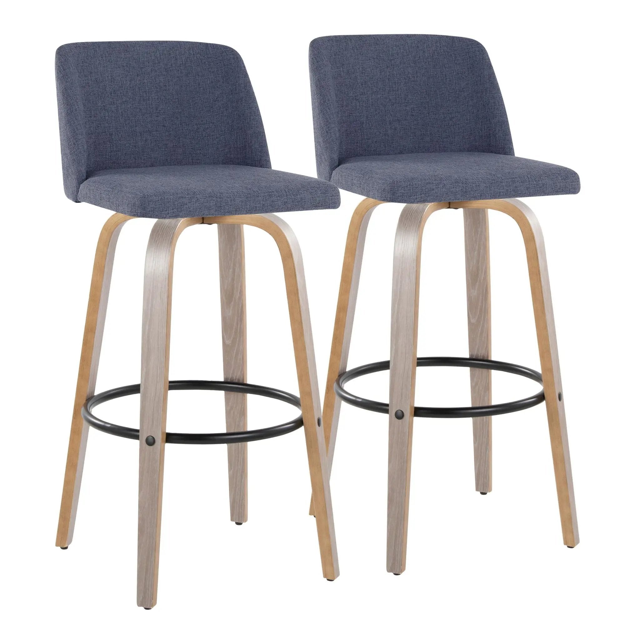 Toriano - Fixed Height Contemporary Barstool With Swivel With Round Footrest (Set of 2) by Unique Piece Furniture