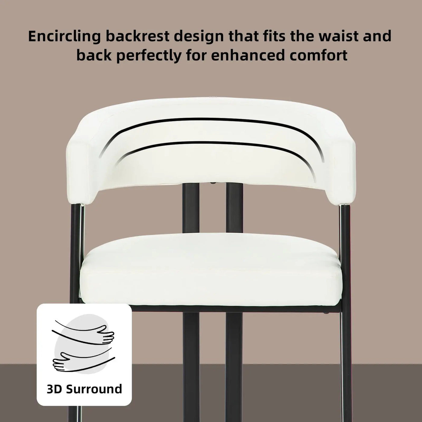 Modern Dining Upholstered Barrel Chair With Curved Back And Armrests by HouseOfZazla