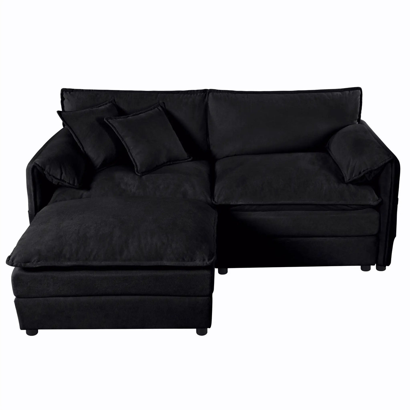 Modern Comfy Deep Seat Modular Sectional Sofa Cloud Couch With Ottoman by Unique Piece Furniture
