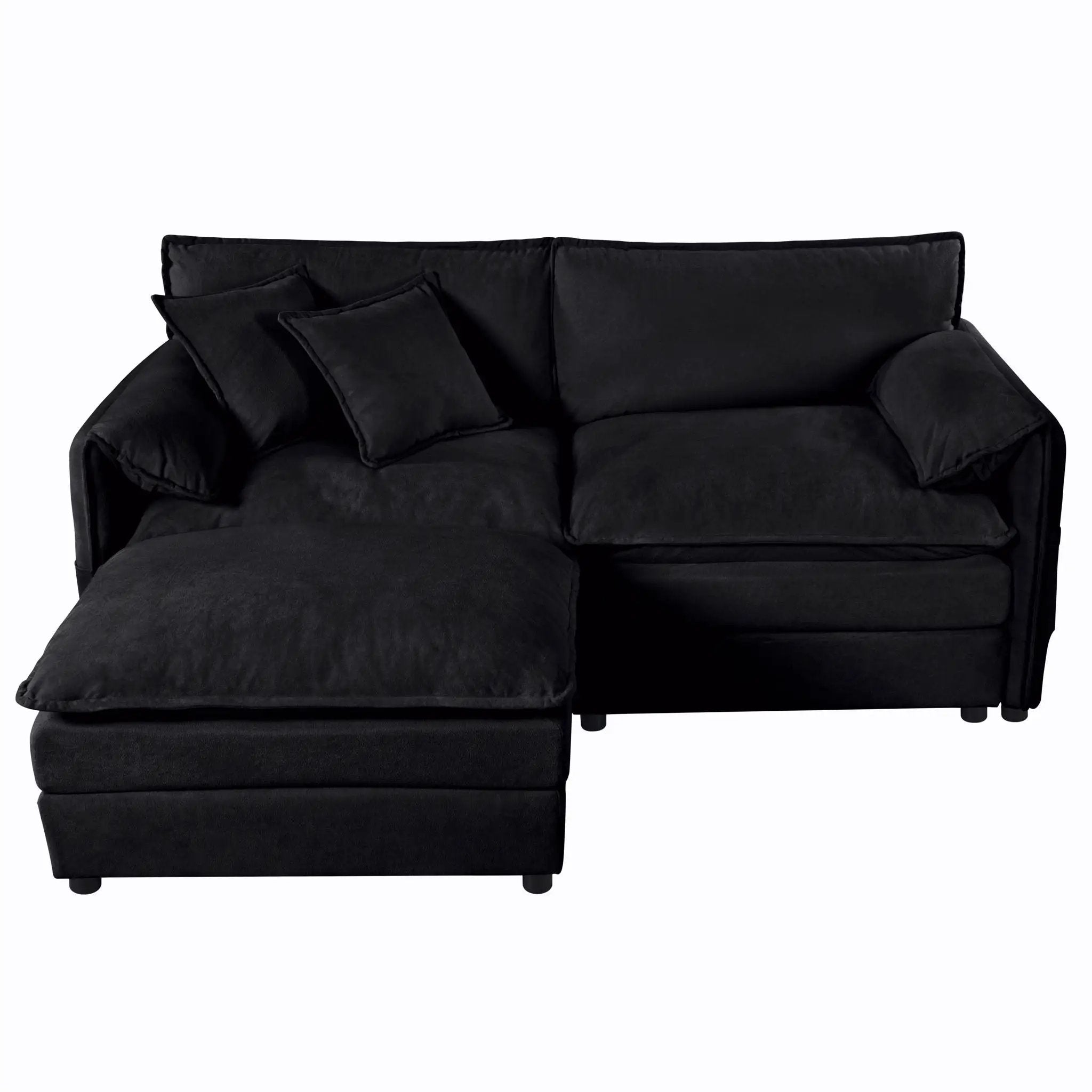Modern Comfy Deep Seat Modular Sectional Sofa Cloud Couch With Ottoman by HouseOfZazla