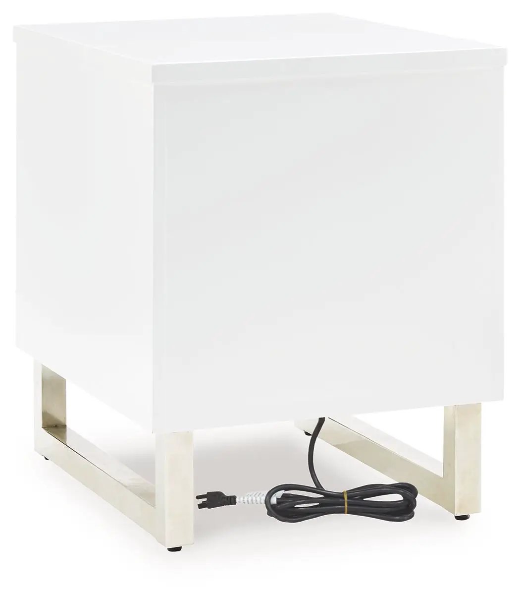 Gardoni - Chair Side End Table - White / Black by Unique Piece Furniture