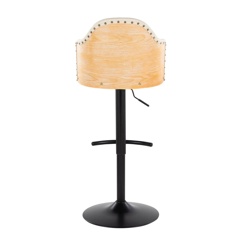 Ahoy - Contemporary Adjustable Barstool, Swivel With Rounded T Footrest (Set of 2) by Unique Piece Furniture
