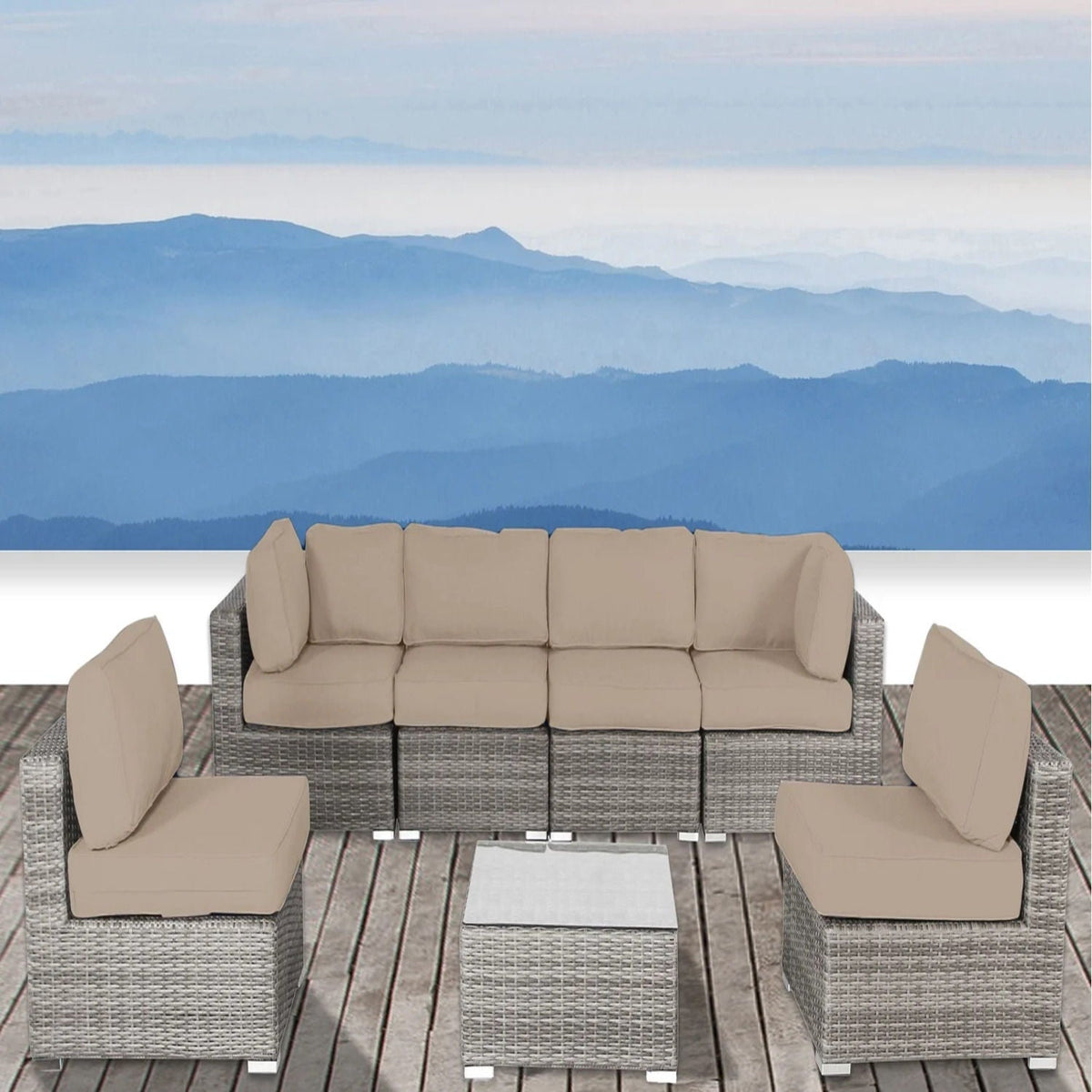 Outdoor Wicker Seating Group With Cushions, photo 32 of 38