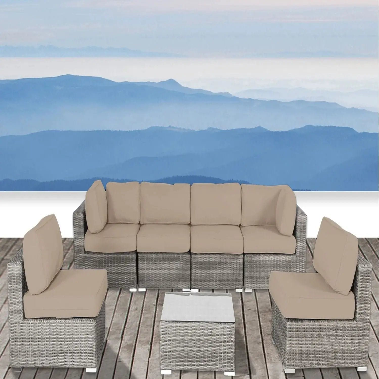 Outdoor Wicker Seating Group With Cushions by Unique Piece Furniture