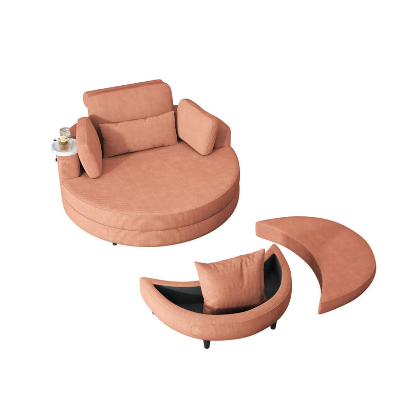 Sofa With Two Throw Pillows And A Waist Pillow With An Extra Tray For Comfortable Seating In Small Apartment Bedrooms by HouseOfZazla
