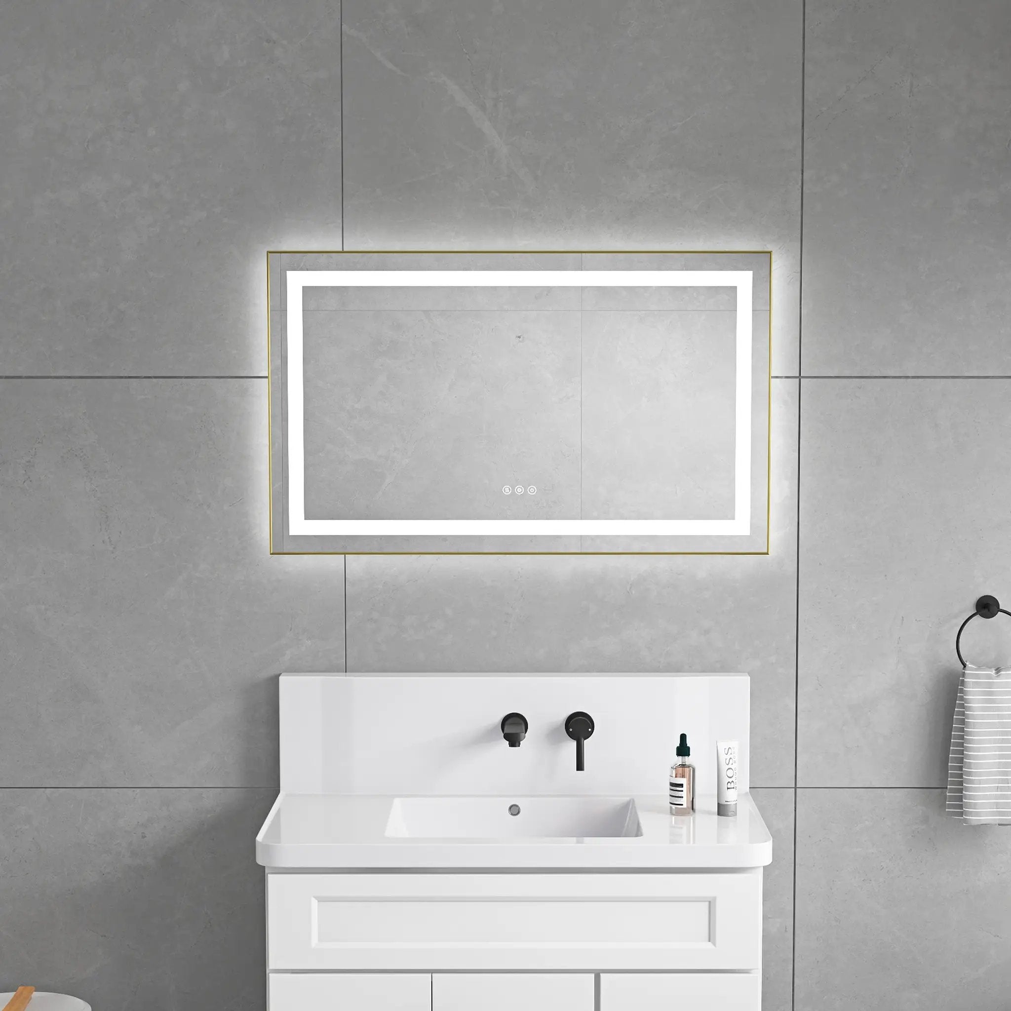 40 x 24 Inch LED Bathroom Mirror With Front And Backlight by HouseOfZazla