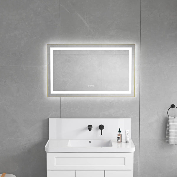 40 x 24 Inch LED Bathroom Mirror With Front And Backlight