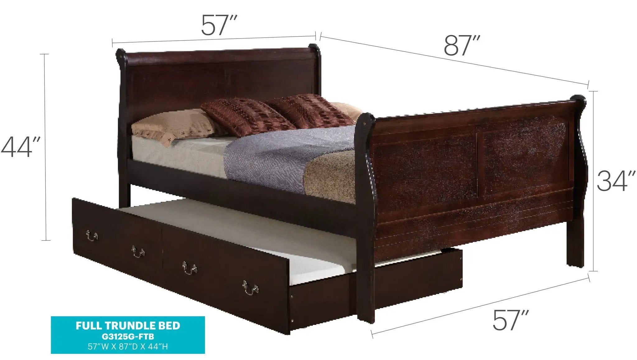 Elegant Trundle Bed With Timeless Charm by Unique Piece Furniture