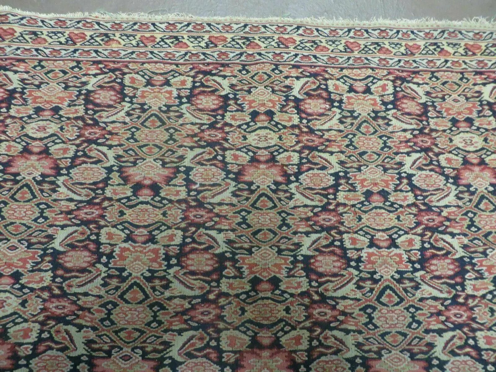 4' X7' Antique Handmade Turkish Wool Kilim Soumak Flat Weave Rug Tribal Organic by Jewel Rugs