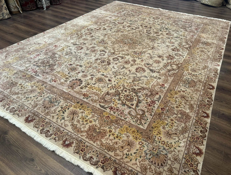 Sino Persian Rug 8x12, Wool & Silk, Traditional Elegant Carpet, Fine 200 KPSI by Jewel Rugs