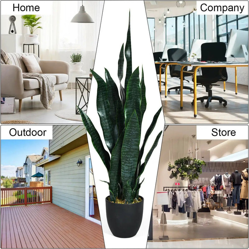 35.5 Inch Indoor-Outdoor Artificial Fake Snake Plant by DirectDeals