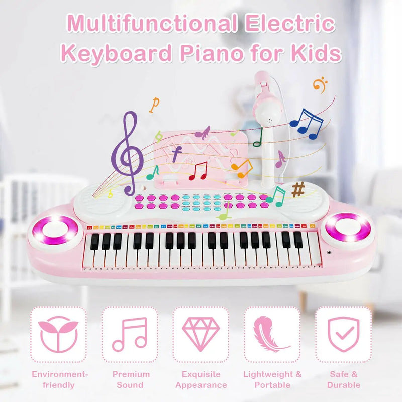 Multifunctional 37 Electric Keyboard Piano with Microphone by DirectDeals