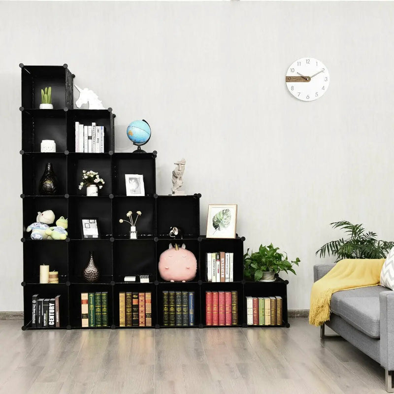 20-Cube DIY Plastic Cube Storage Organizer with Doors by DirectDeals