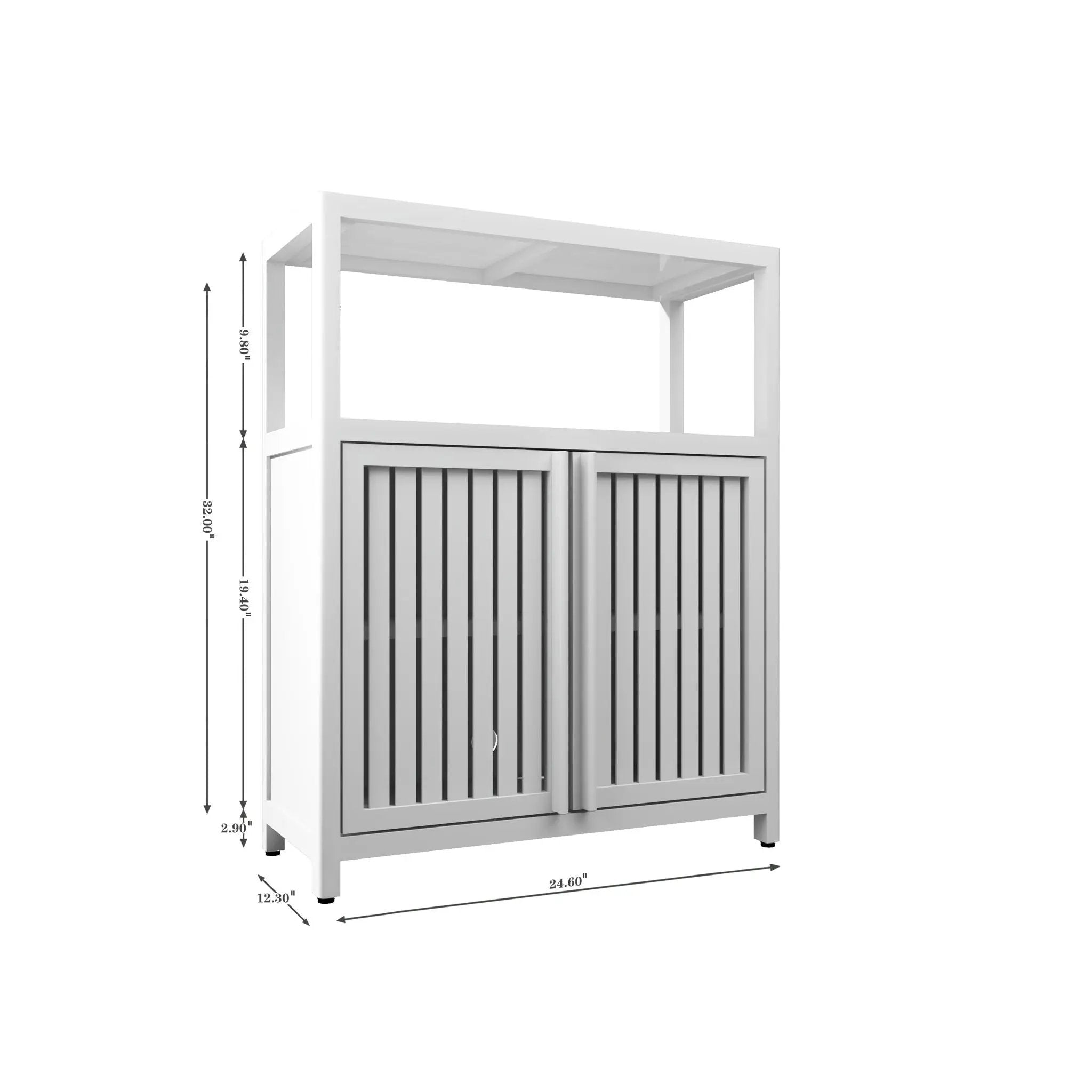 Bamboo Large Capacity Storage Cabinet With Shelves For Bathroom And Living Room - White by Unique Piece Furniture