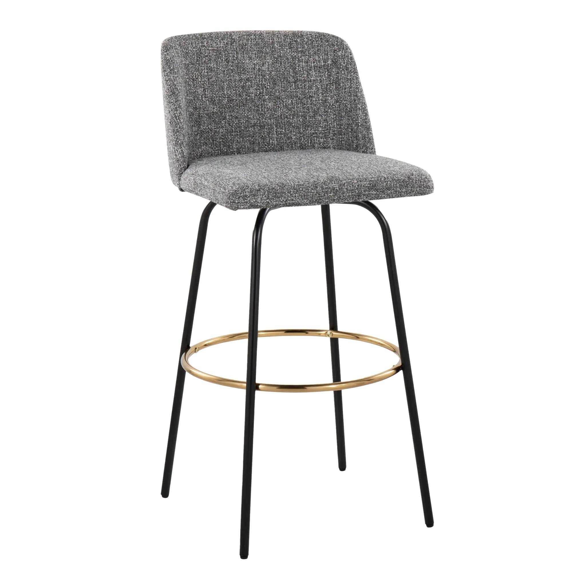 Toriano - Contemporary Fixed Height, Barstool With Swivel & Round Footrest (Set of 2) by Unique Piece Furniture