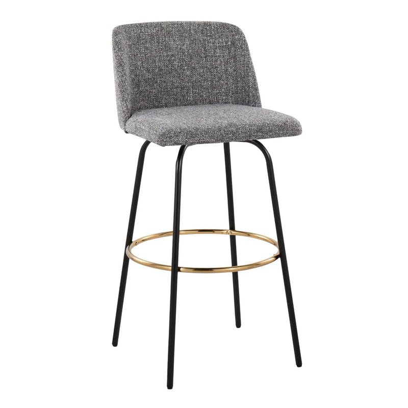 Toriano - Contemporary Fixed Height, Barstool With Swivel & Round Footrest (Set of 2) by Unique Piece Furniture