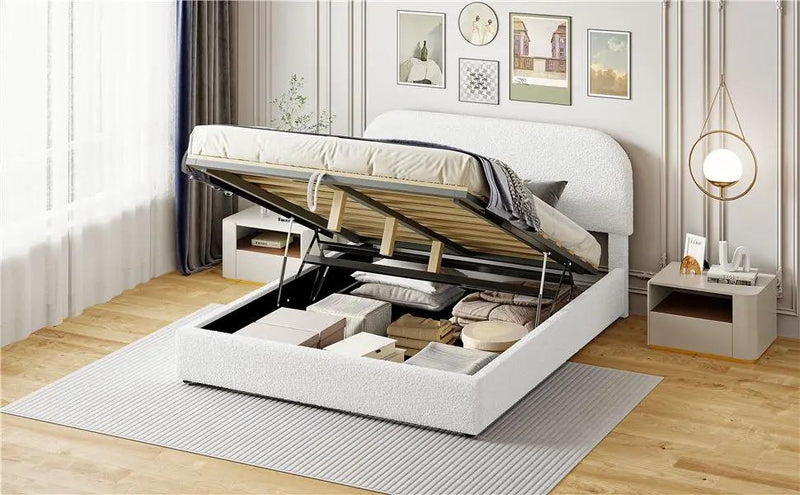 Upholstered Platform Bed With Hydraulic Storage System by HouseOfZazla