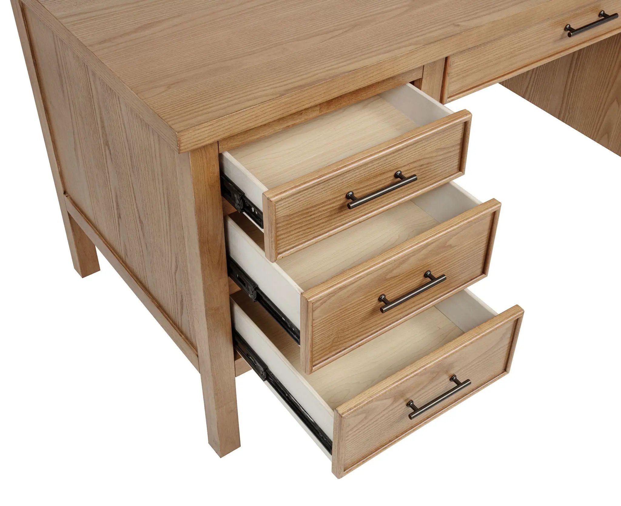 Vermes 66-inch 7-drawer Computer Desk with Power Outlet Light Ash by Unique Piece Furniture