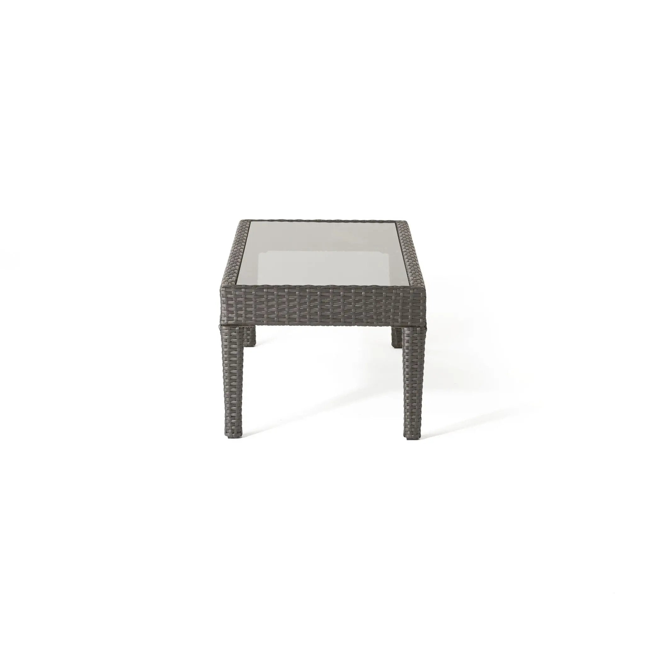Contemporary Antibes Loveseat & Table Set Outdoor - Gray by HouseOfZazla
